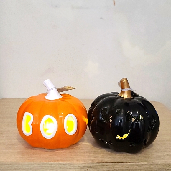 Pre-lit ceramic pumpkins - Picture 2 of 2